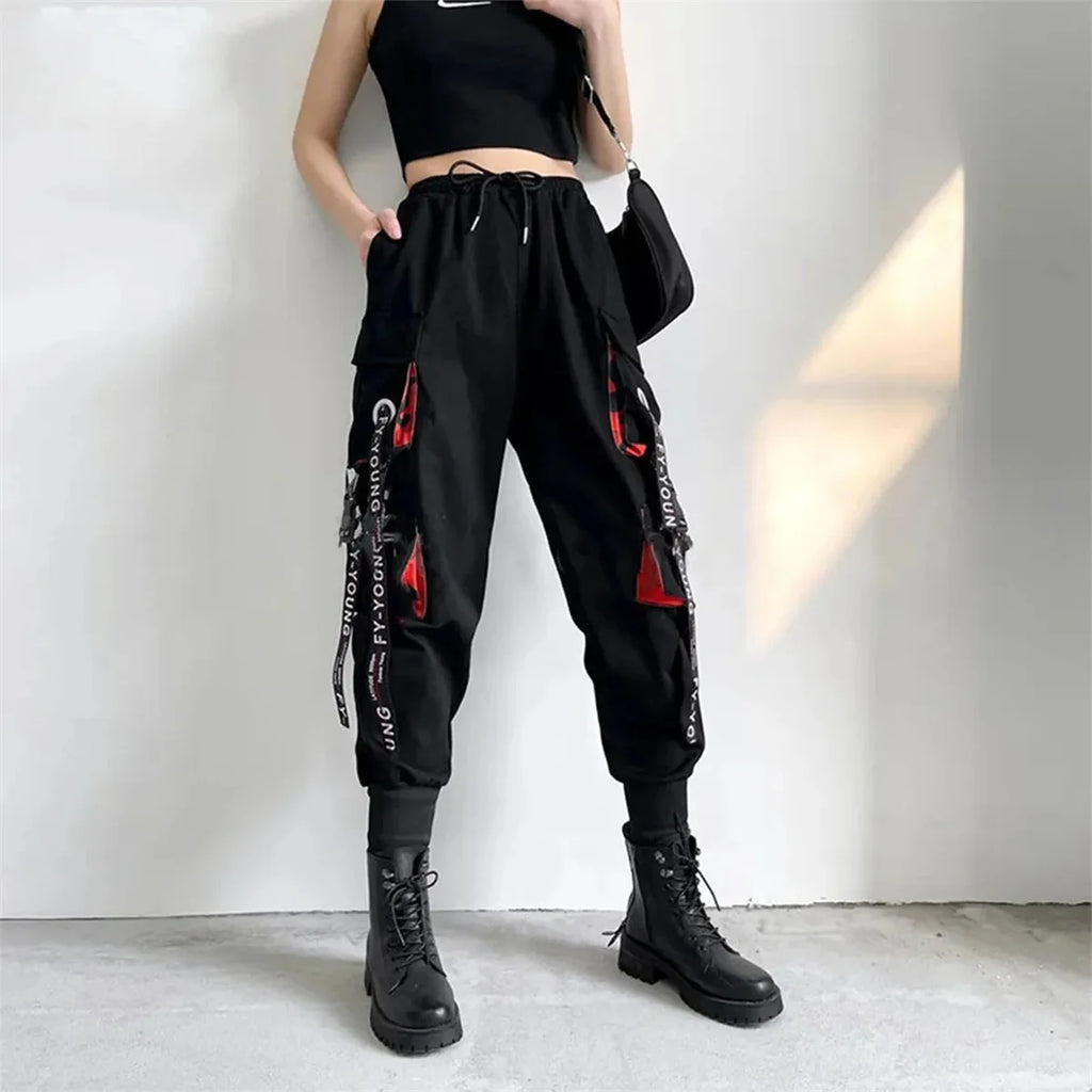 Pants Men Women Aesthetic Harem Pants Punk Pockets Joggers Harajuku Femme Hiphop Trousers Techwear Y2k Egirl Clothes Pants Boys