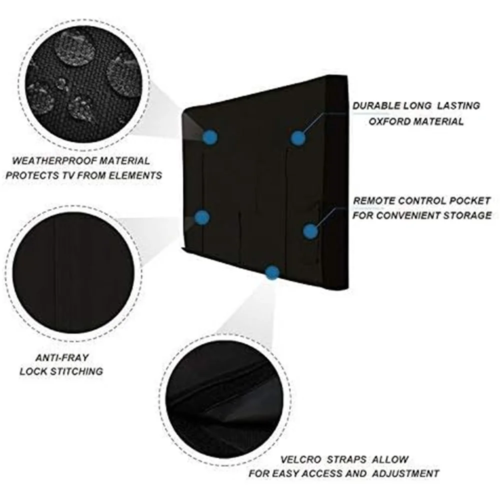 Outdoor TV Cover 22'' To 70'' Inch Weatherproof and Waterproof  TV Screen for Outside TV Enclosure Moving TV Display Protectors