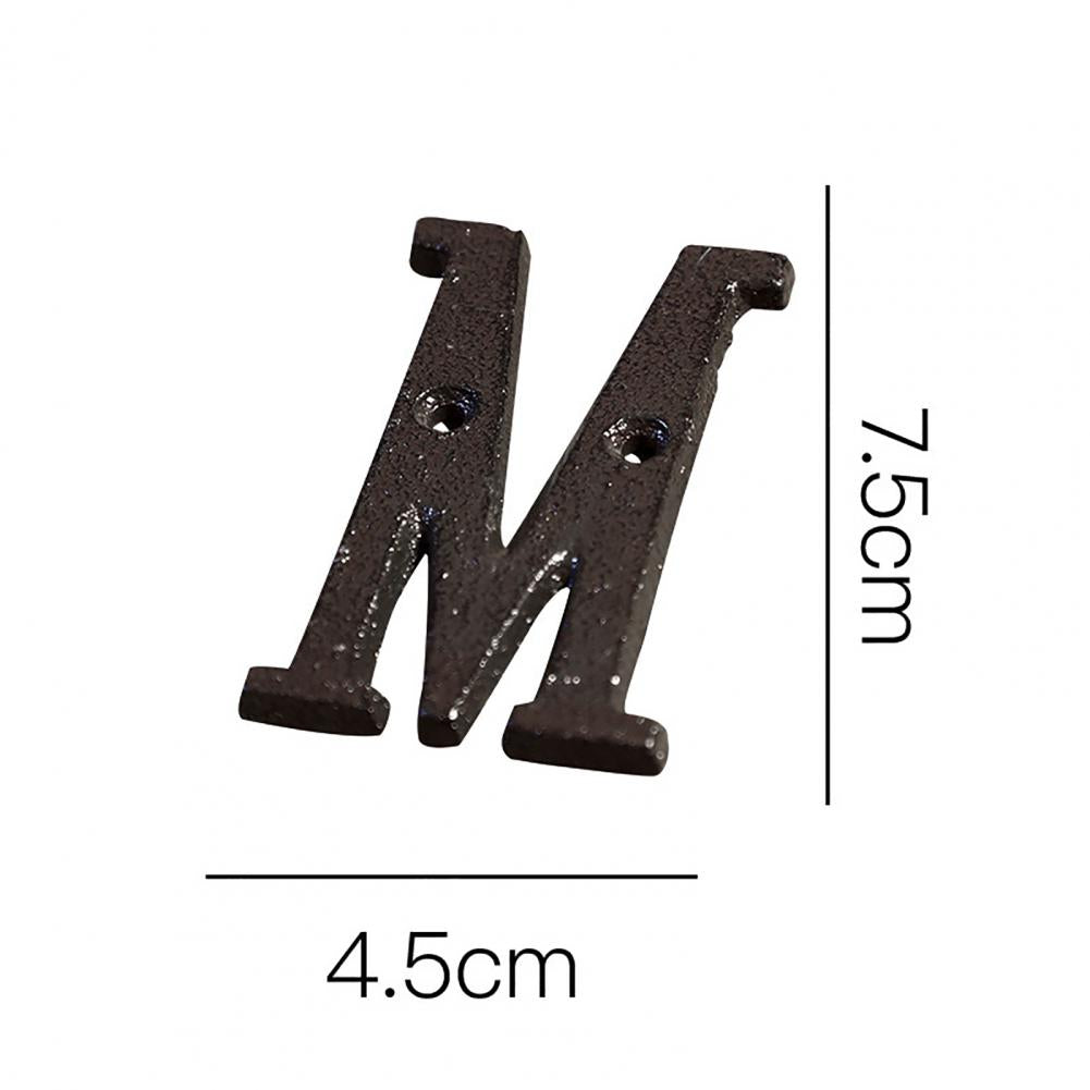 HOT SALES !!! Retro Style Groceries Cast Iron Metal Creative DIY House Doorplate Letter Symbol