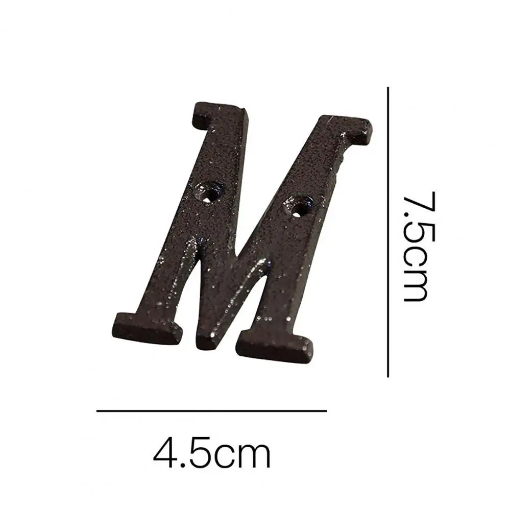 HOT SALES !!! Retro Style Groceries Cast Iron Metal Creative DIY House Doorplate Letter Symbol