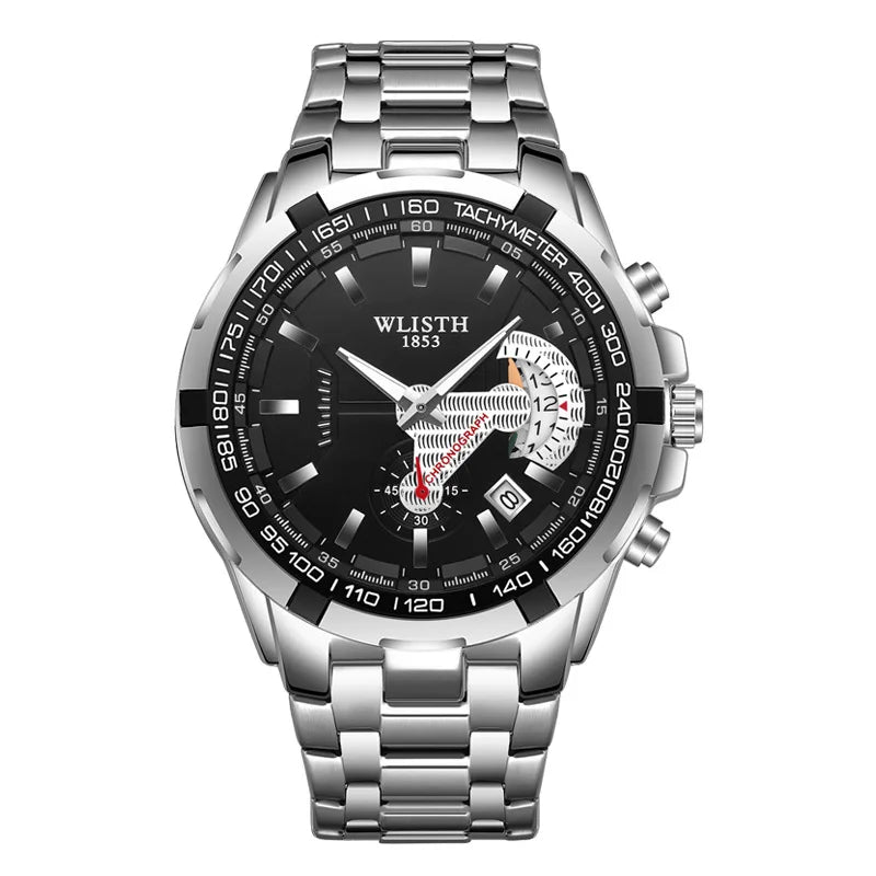 Wlisth S928 Fashion Wristwatch Business Classic Stainless Steel Band Quartz Movement Man Unique Design Dial Casual Watch for Men