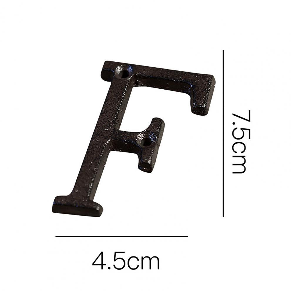 HOT SALES !!! Retro Style Groceries Cast Iron Metal Creative DIY House Doorplate Letter Symbol