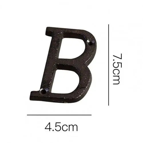 HOT SALES !!! Retro Style Groceries Cast Iron Metal Creative DIY House Doorplate Letter Symbol