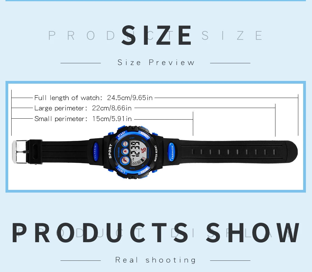 Waterproof Sport Children Watch LED Digital Kids Watches Luxury Electronic Watch for Kids Children Boys Girls Gifts