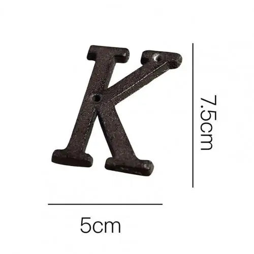 HOT SALES !!! Retro Style Groceries Cast Iron Metal Creative DIY House Doorplate Letter Symbol