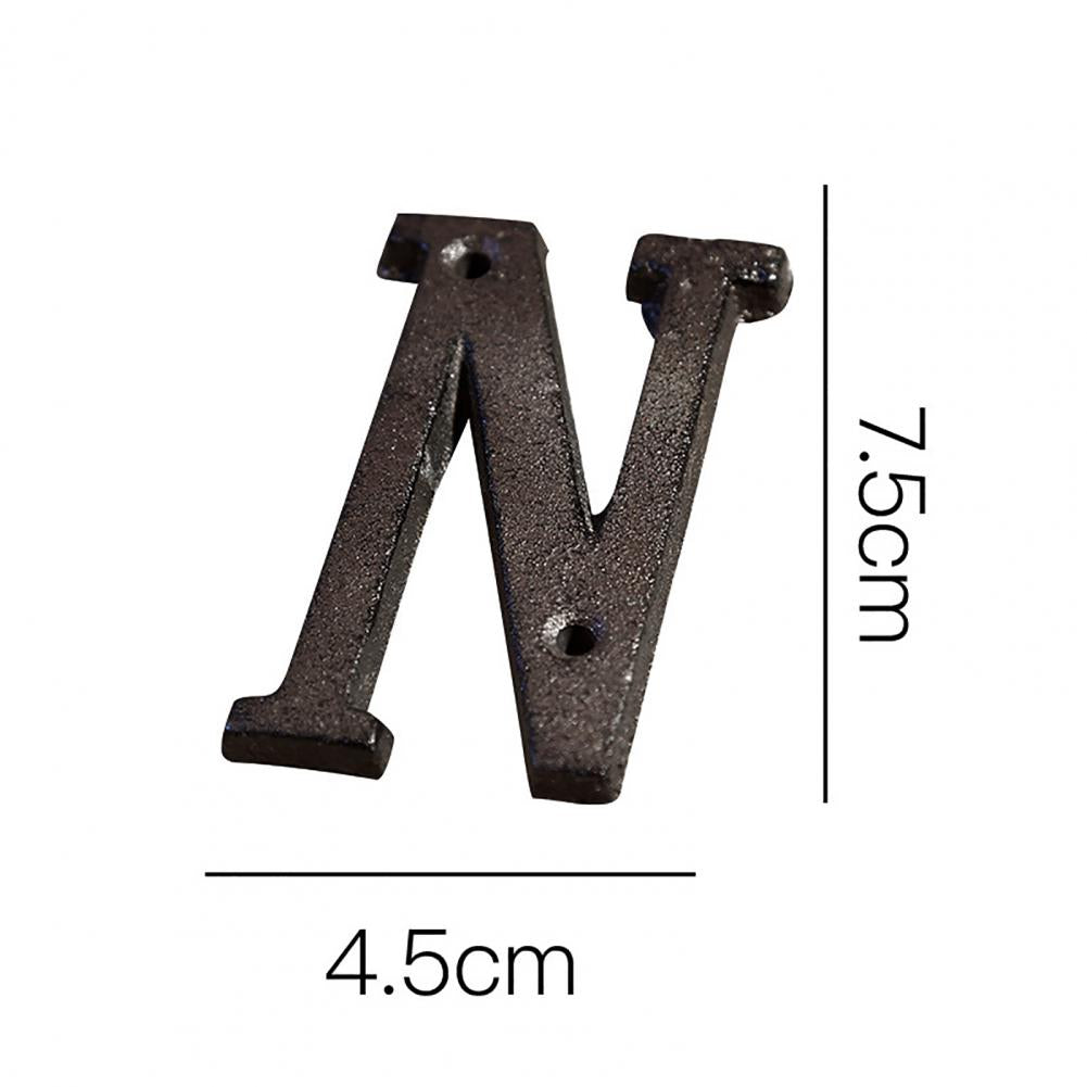 HOT SALES !!! Retro Style Groceries Cast Iron Metal Creative DIY House Doorplate Letter Symbol
