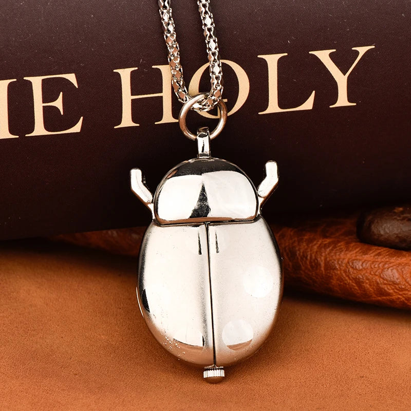 Multi-color ladybug pocket watch Wall watch Small beetle pocket watch quartz necklace pocket watch