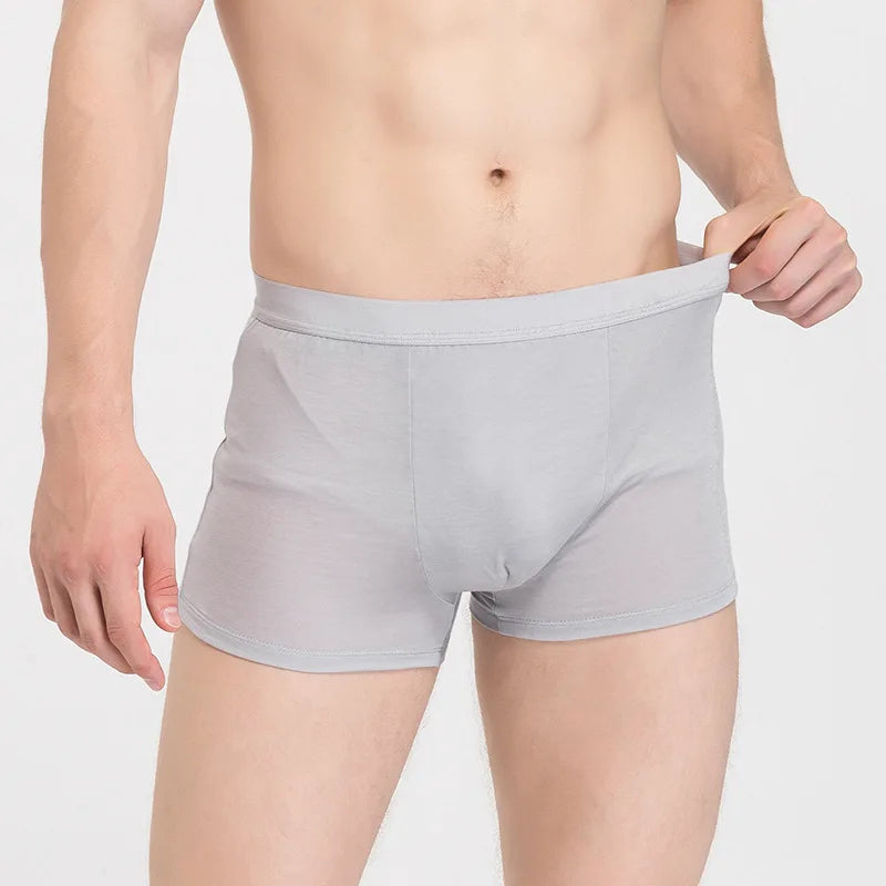 Silk boxers men's original big red loose sports boxers mulberry silk big breathable shorts 9068