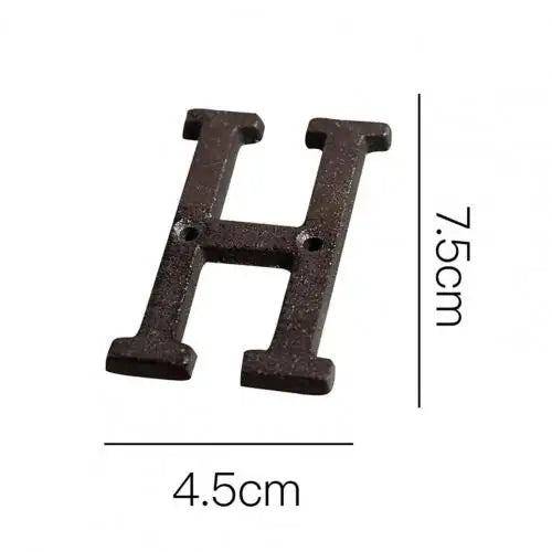 HOT SALES !!! Retro Style Groceries Cast Iron Metal Creative DIY House Doorplate Letter Symbol