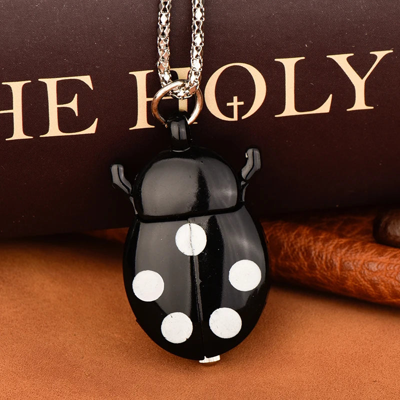 Multi-color ladybug pocket watch Wall watch Small beetle pocket watch quartz necklace pocket watch