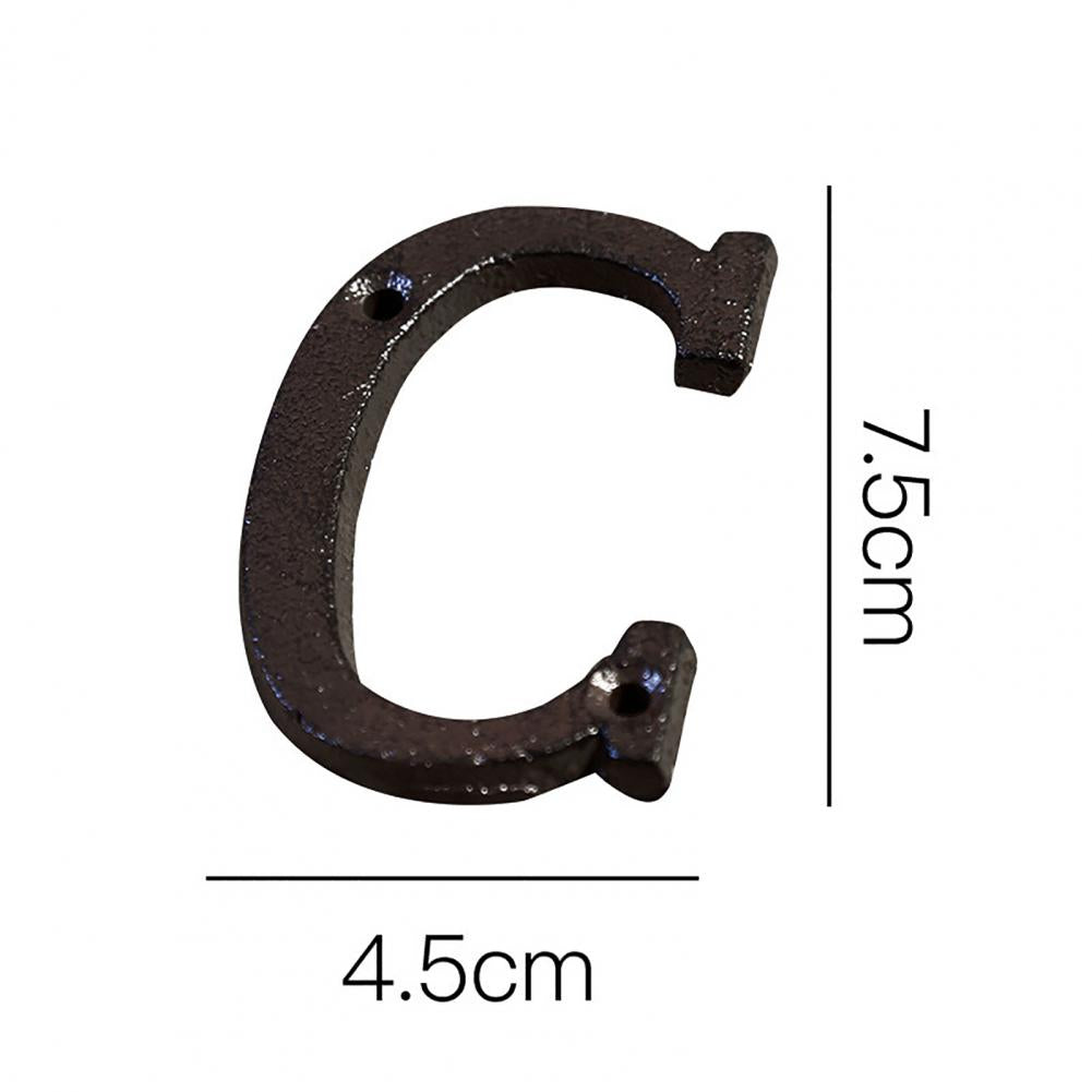 HOT SALES !!! Retro Style Groceries Cast Iron Metal Creative DIY House Doorplate Letter Symbol