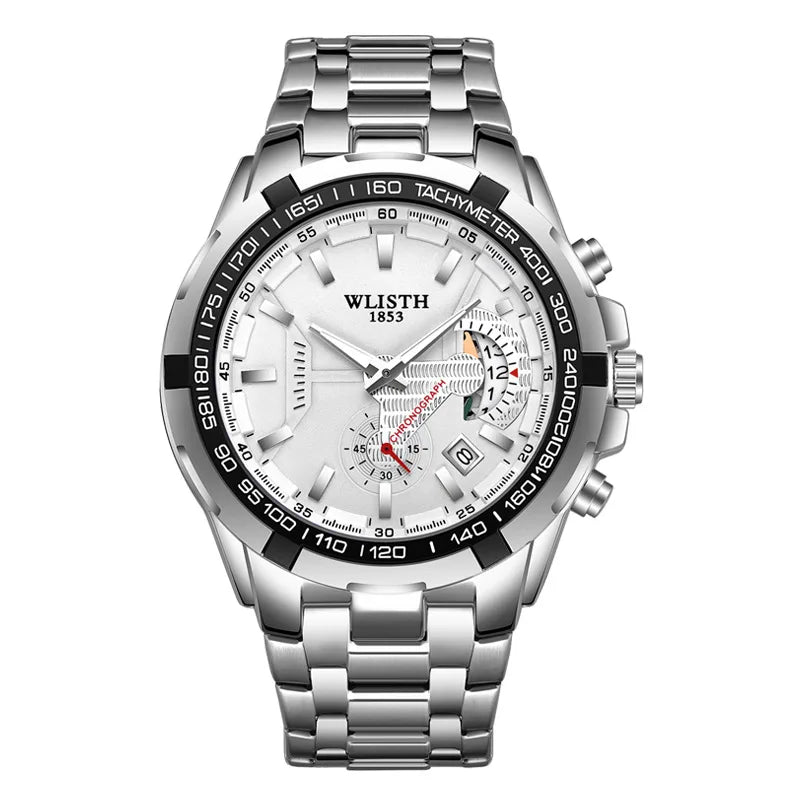 Wlisth S928 Fashion Wristwatch Business Classic Stainless Steel Band Quartz Movement Man Unique Design Dial Casual Watch for Men
