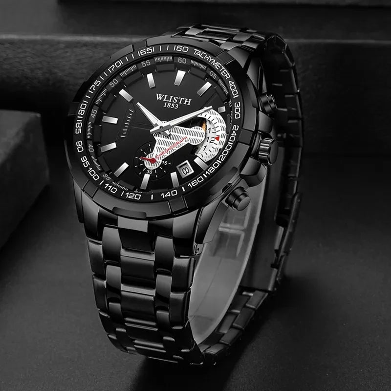 Wlisth S928 Fashion Wristwatch Business Classic Stainless Steel Band Quartz Movement Man Unique Design Dial Casual Watch for Men