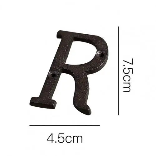 HOT SALES !!! Retro Style Groceries Cast Iron Metal Creative DIY House Doorplate Letter Symbol