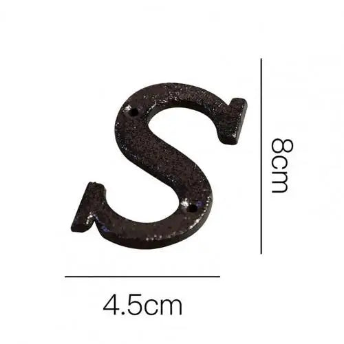 HOT SALES !!! Retro Style Groceries Cast Iron Metal Creative DIY House Doorplate Letter Symbol