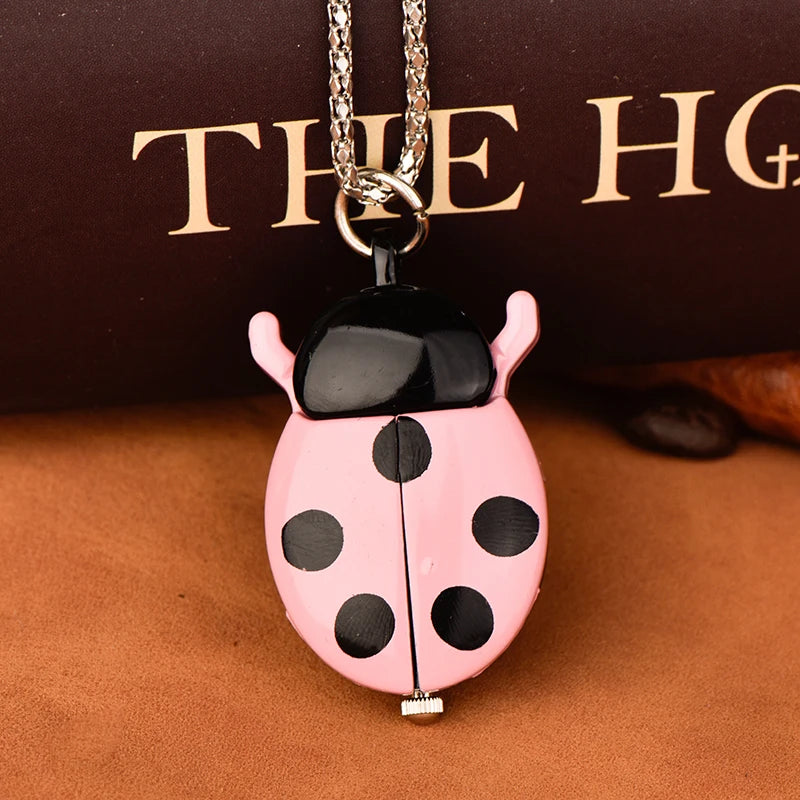 Multi-color ladybug pocket watch Wall watch Small beetle pocket watch quartz necklace pocket watch