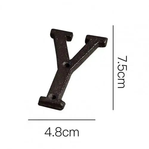 HOT SALES !!! Retro Style Groceries Cast Iron Metal Creative DIY House Doorplate Letter Symbol