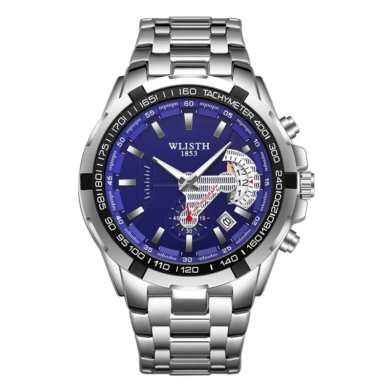 Wlisth S928 Fashion Wristwatch Business Classic Stainless Steel Band Quartz Movement Man Unique Design Dial Casual Watch for Men