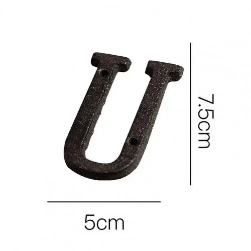 HOT SALES !!! Retro Style Groceries Cast Iron Metal Creative DIY House Doorplate Letter Symbol