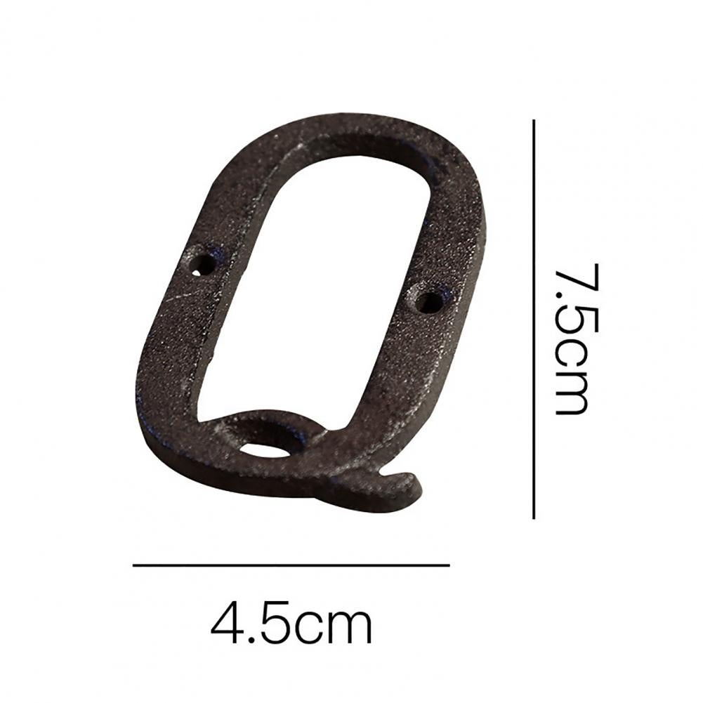 HOT SALES !!! Retro Style Groceries Cast Iron Metal Creative DIY House Doorplate Letter Symbol