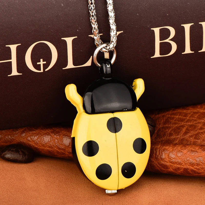 Multi-color ladybug pocket watch Wall watch Small beetle pocket watch quartz necklace pocket watch
