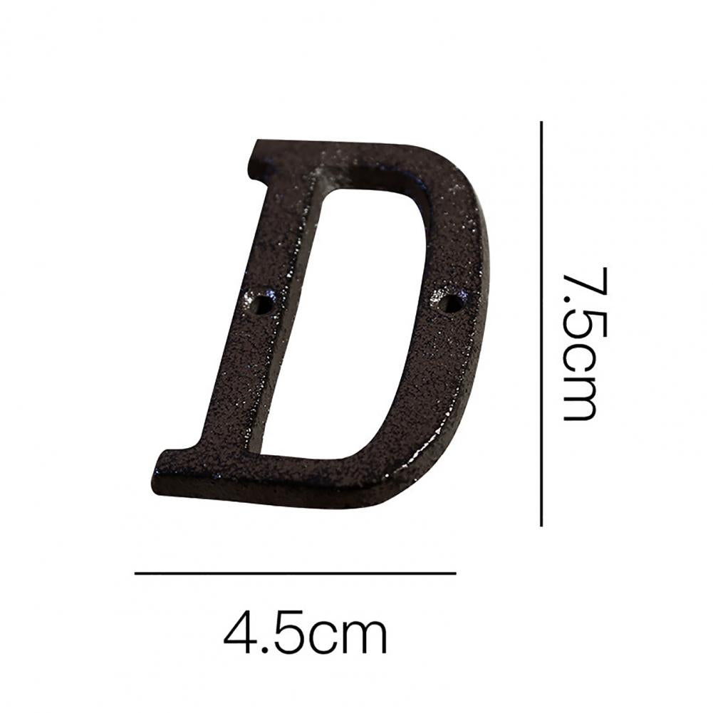 HOT SALES !!! Retro Style Groceries Cast Iron Metal Creative DIY House Doorplate Letter Symbol
