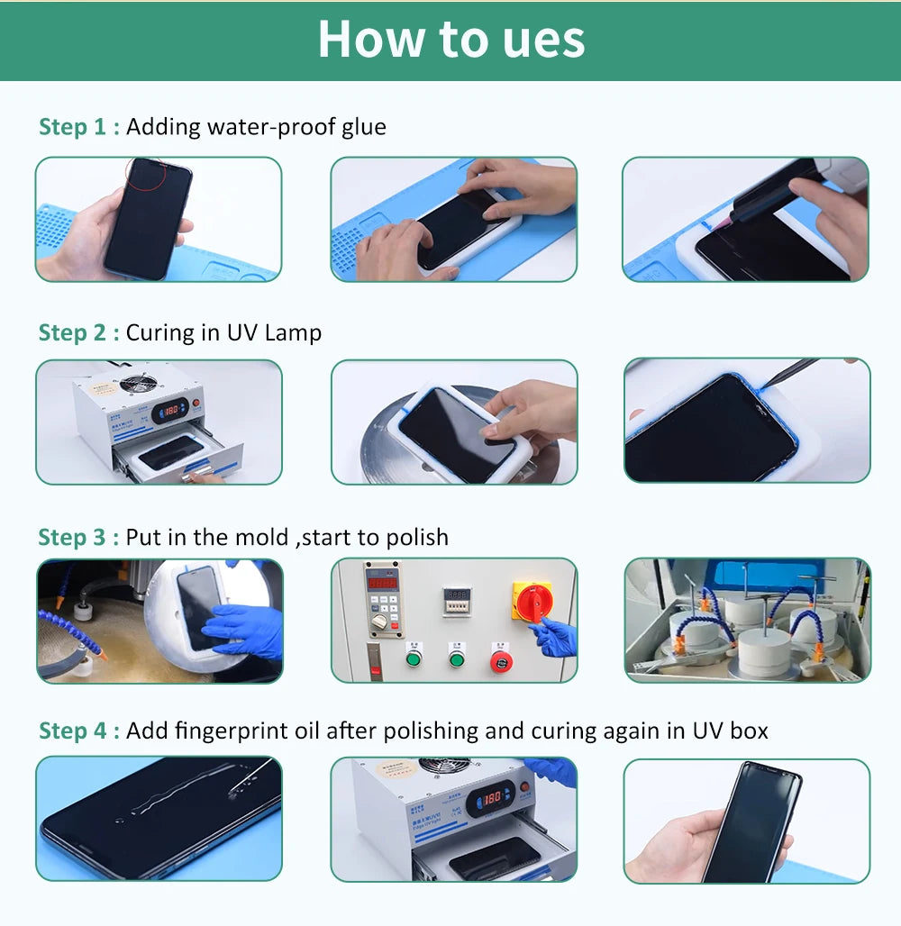Glass Polishing Machine Polish Waterproof Mold For iWatch 7 41mm 45mm Refurbish