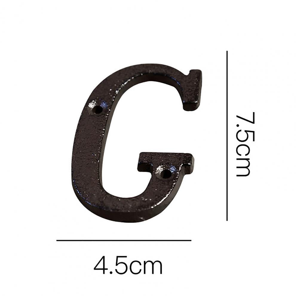 HOT SALES !!! Retro Style Groceries Cast Iron Metal Creative DIY House Doorplate Letter Symbol