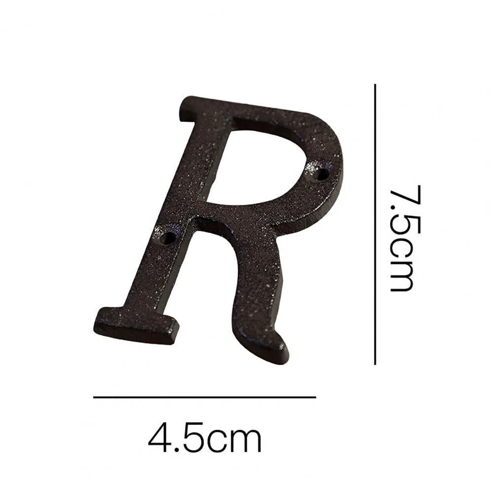 HOT SALES !!! Retro Style Groceries Cast Iron Metal Creative DIY House Doorplate Letter Symbol