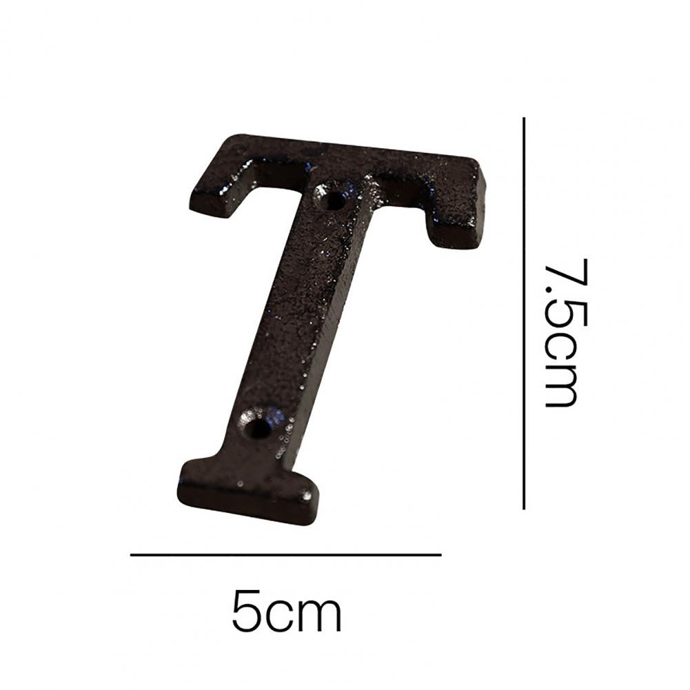 HOT SALES !!! Retro Style Groceries Cast Iron Metal Creative DIY House Doorplate Letter Symbol