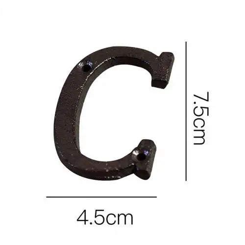 HOT SALES !!! Retro Style Groceries Cast Iron Metal Creative DIY House Doorplate Letter Symbol
