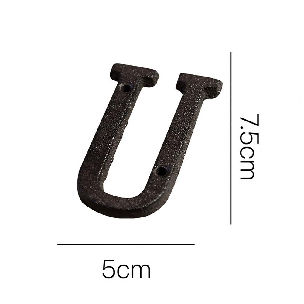 HOT SALES !!! Retro Style Groceries Cast Iron Metal Creative DIY House Doorplate Letter Symbol