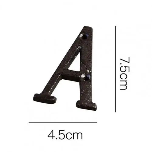 HOT SALES !!! Retro Style Groceries Cast Iron Metal Creative DIY House Doorplate Letter Symbol