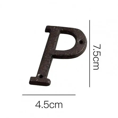HOT SALES !!! Retro Style Groceries Cast Iron Metal Creative DIY House Doorplate Letter Symbol