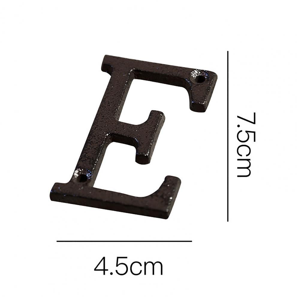 HOT SALES !!! Retro Style Groceries Cast Iron Metal Creative DIY House Doorplate Letter Symbol