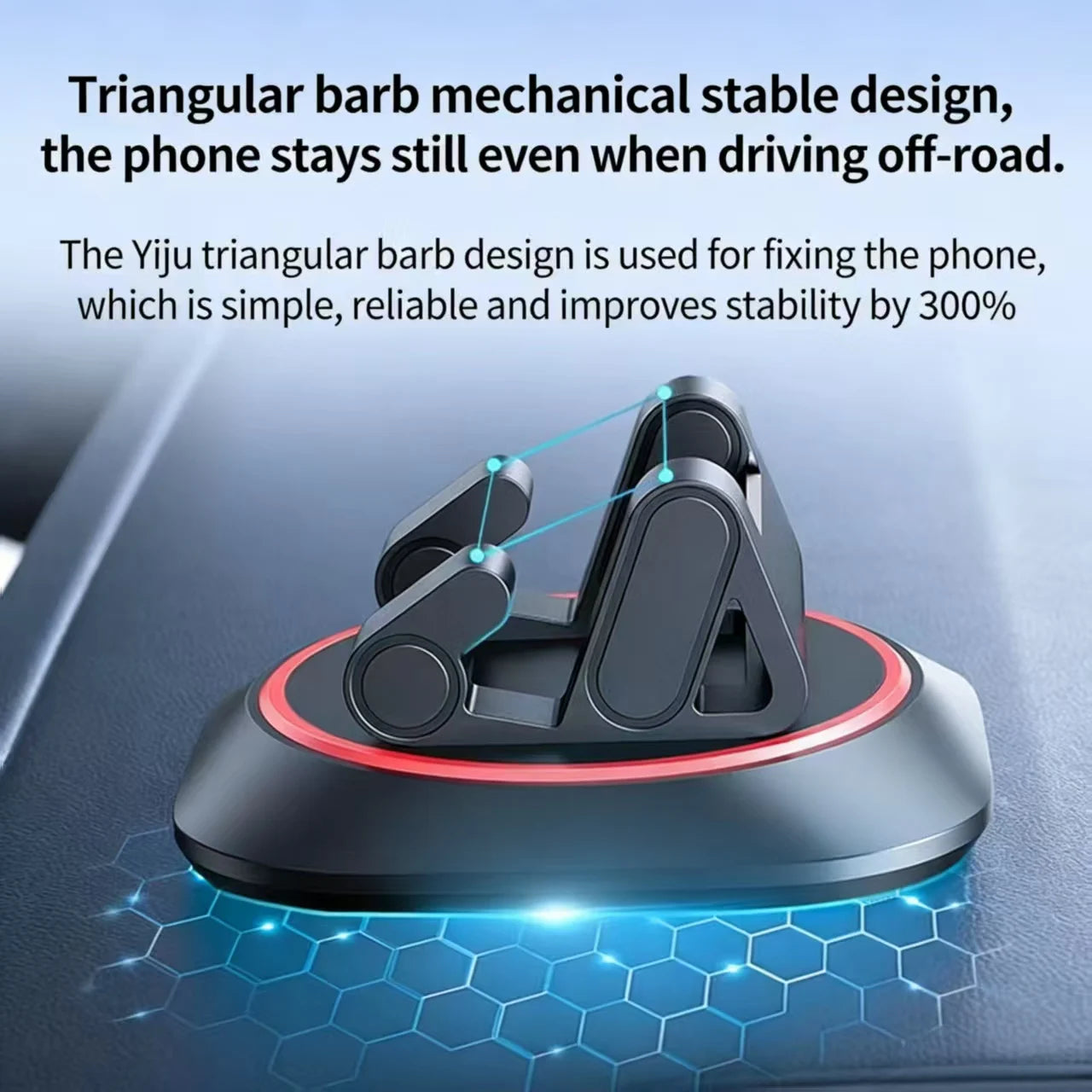 New Universal Car Aluminium Alloy Phone Holder Anti Slip Adhesive Pad Mobile Mount Stand Support GPS Dashboard Bracket