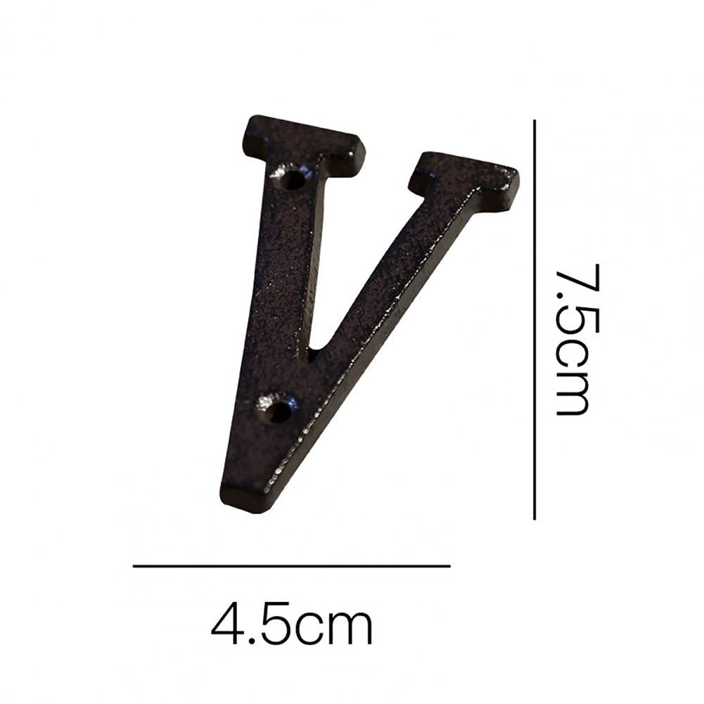 HOT SALES !!! Retro Style Groceries Cast Iron Metal Creative DIY House Doorplate Letter Symbol