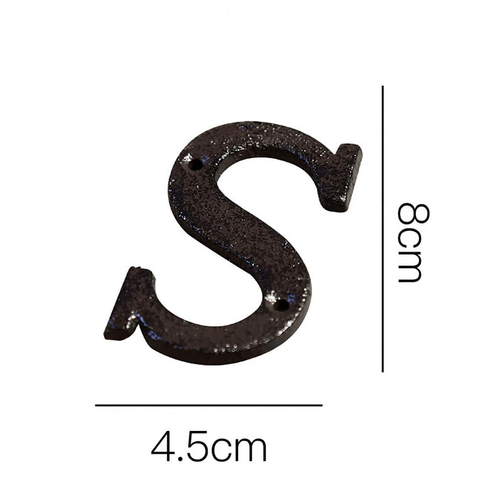 HOT SALES !!! Retro Style Groceries Cast Iron Metal Creative DIY House Doorplate Letter Symbol