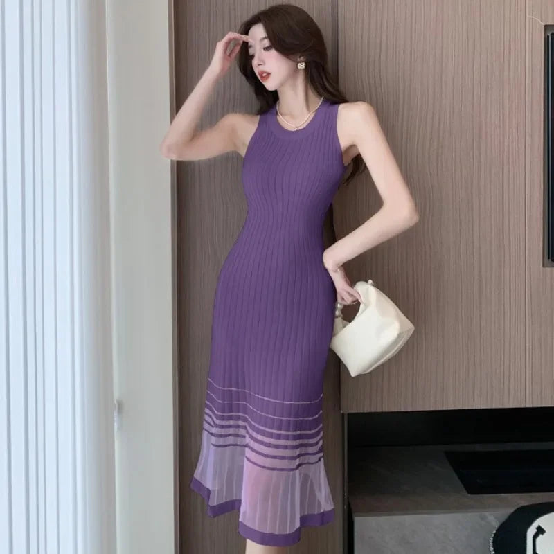 Dresses for Women Black SMidi Woman Dress Party Evening Night Club Prom Casual Youth G Fashion Summer 2025 Retro Sensual Sexy X