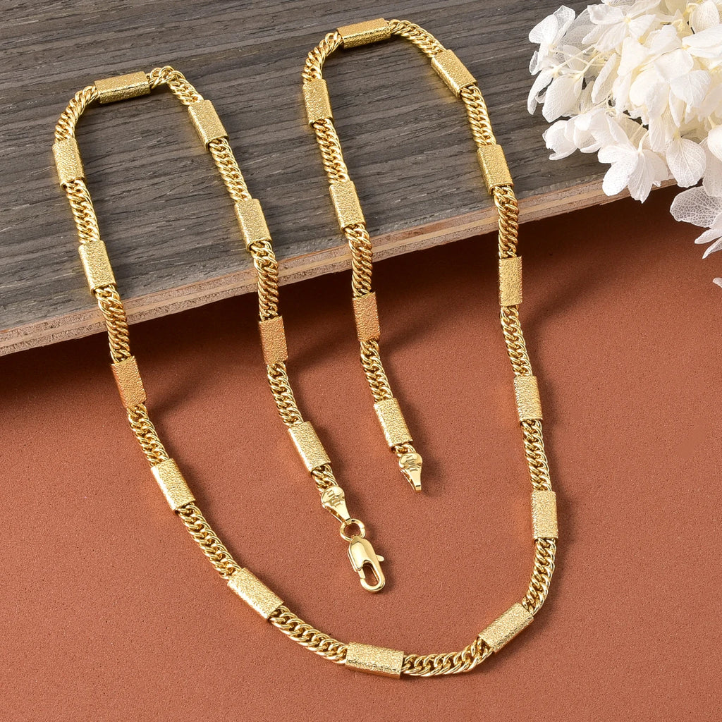 Trendy 18K Gold Plated Chain Necklace for Men Women Luxury Thick Cuban Link Jewelry Textured Design Statement Gift
