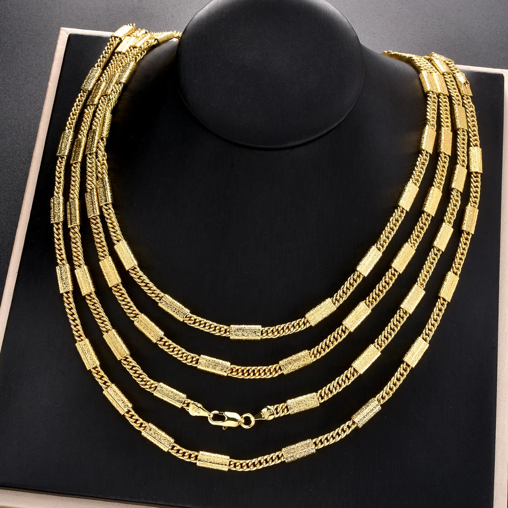 Trendy 18K Gold Plated Chain Necklace for Men Women Luxury Thick Cuban Link Jewelry Textured Design Statement Gift