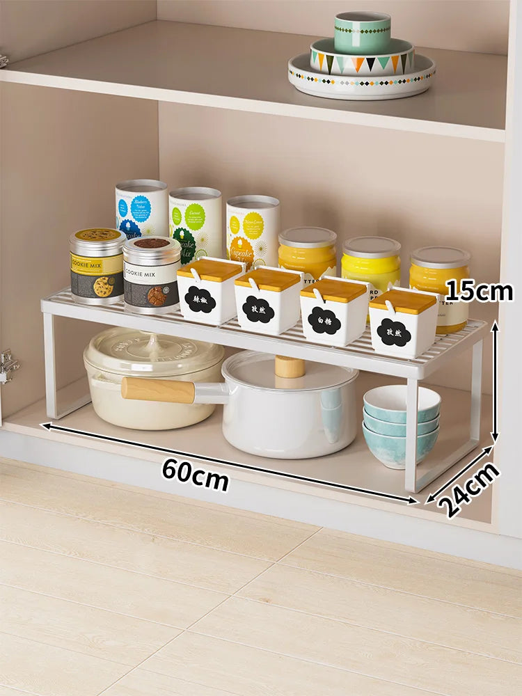 Kitchen Storage Rack Countertop Dish Pot Utensil Organizer Cabinet Inner Multi-layer Shelf Seasoning Tabletop Storage