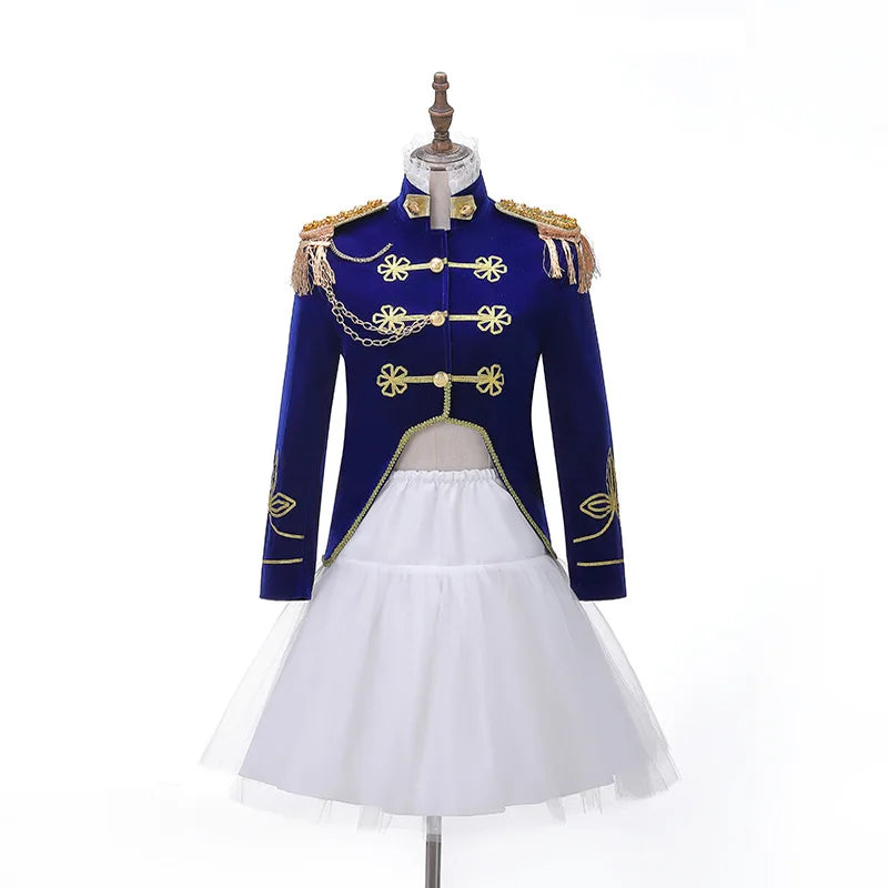 Fashion Navy Dress Suit for Men and Women,stage Portrait Studio Photography Navy Orchestra Couples Performance Clothing 2-piece
