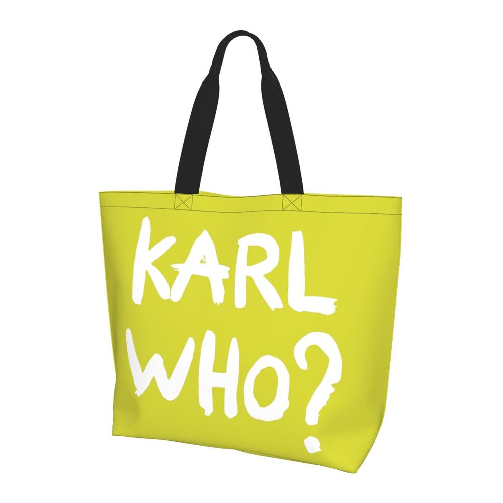Custom Kawaii Karl Who Slogan Shopping Tote Bags Reusable Canvas Groceries Shopper Shoulder Bag
