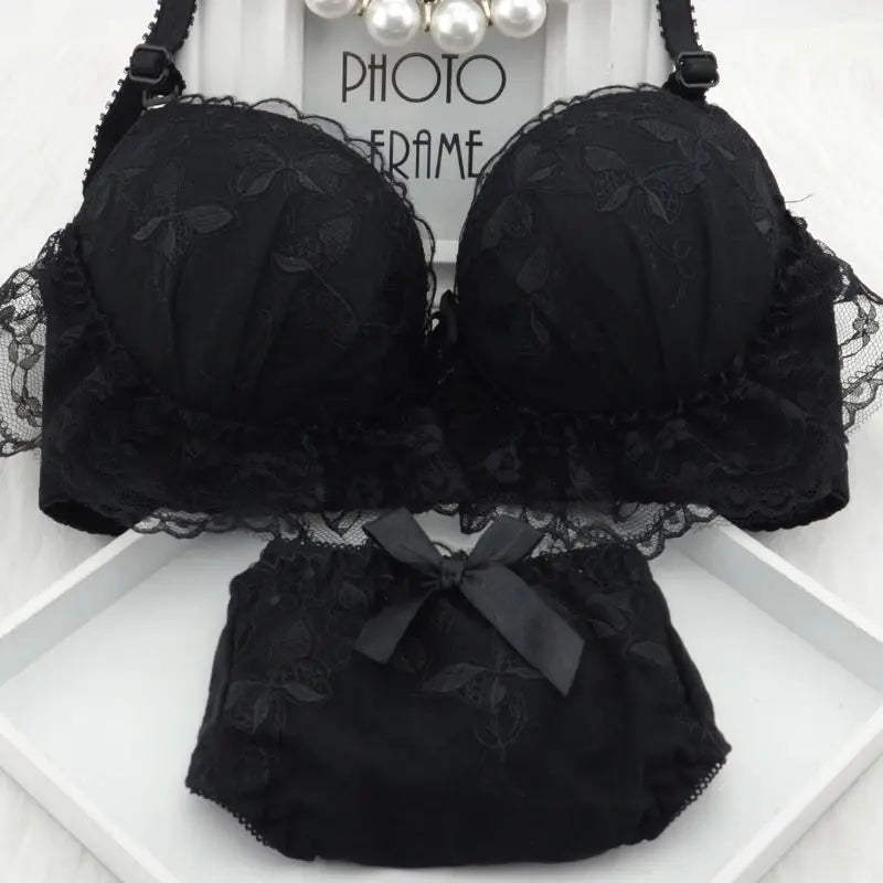 ropa de mujer Bra Set Sexy Lingerie Low Waist Cute Panties Female Bralette Brassiere Soft Wirefree laides Underwear Sets