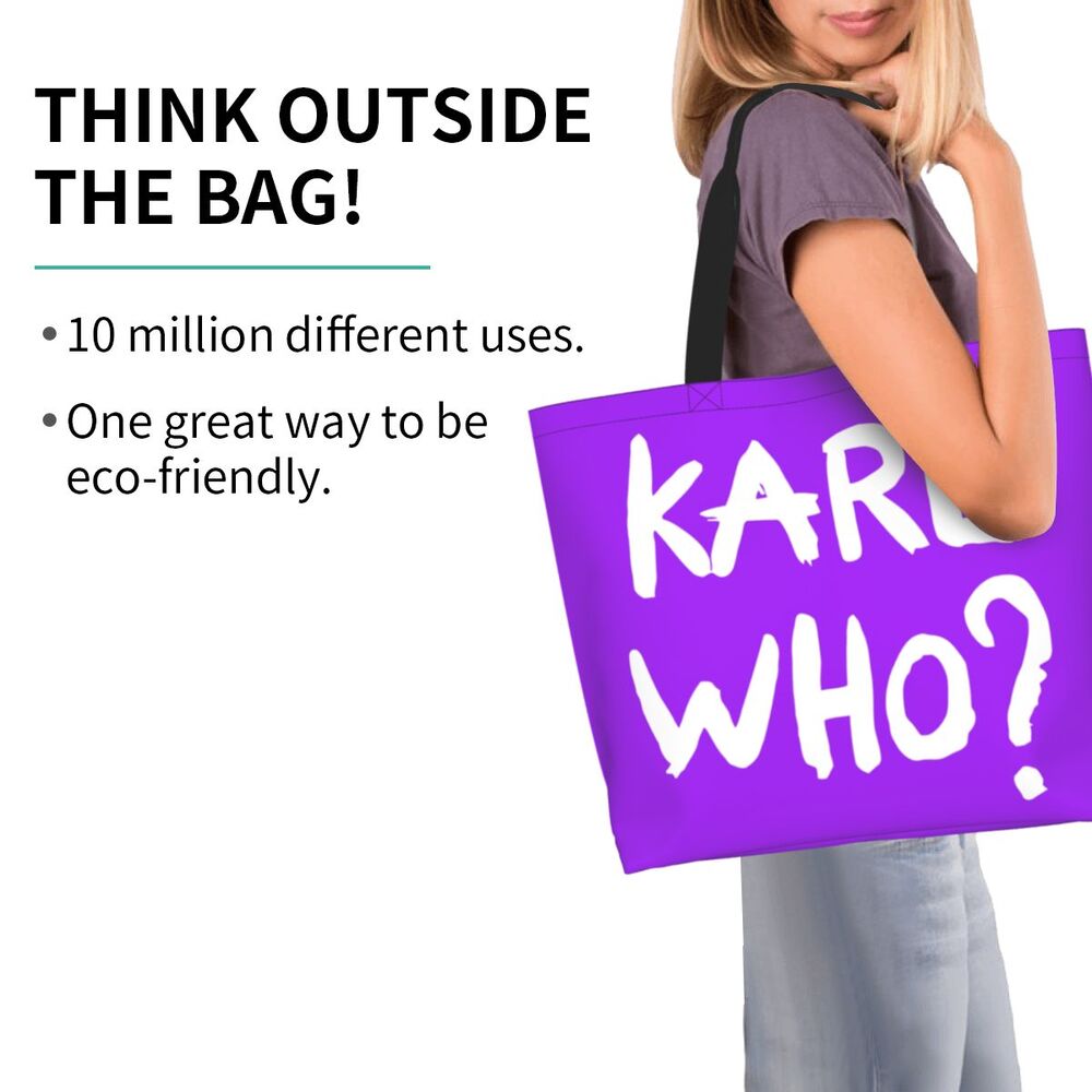 Custom Kawaii Karl Who Slogan Shopping Tote Bags Reusable Canvas Groceries Shopper Shoulder Bag