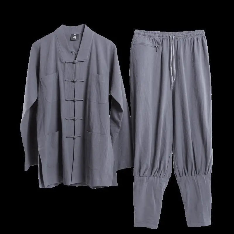 Chinese Traditional Clothings for Monk Costume Buddhist Clothing Monk Robe Taoism Tibetan Clothes Meditation Zen Shaolin Hanfu