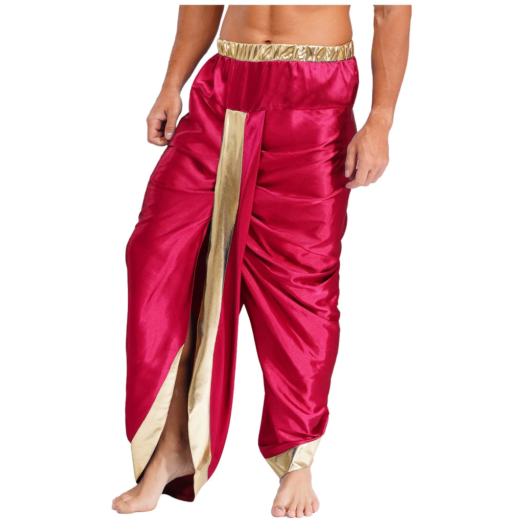 Ready to Wear Dhoti for Men Readymade Dhoti Pants with Dupatta Males Indian Traditional Trousers Festival Party Dress Up Costume
