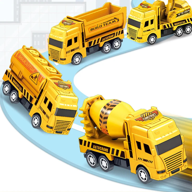 【S】1 Pc Educational Cars Children Kid Pull Back Toy Warrior Engineering Vehicle Model Four Mini Cars High Quality