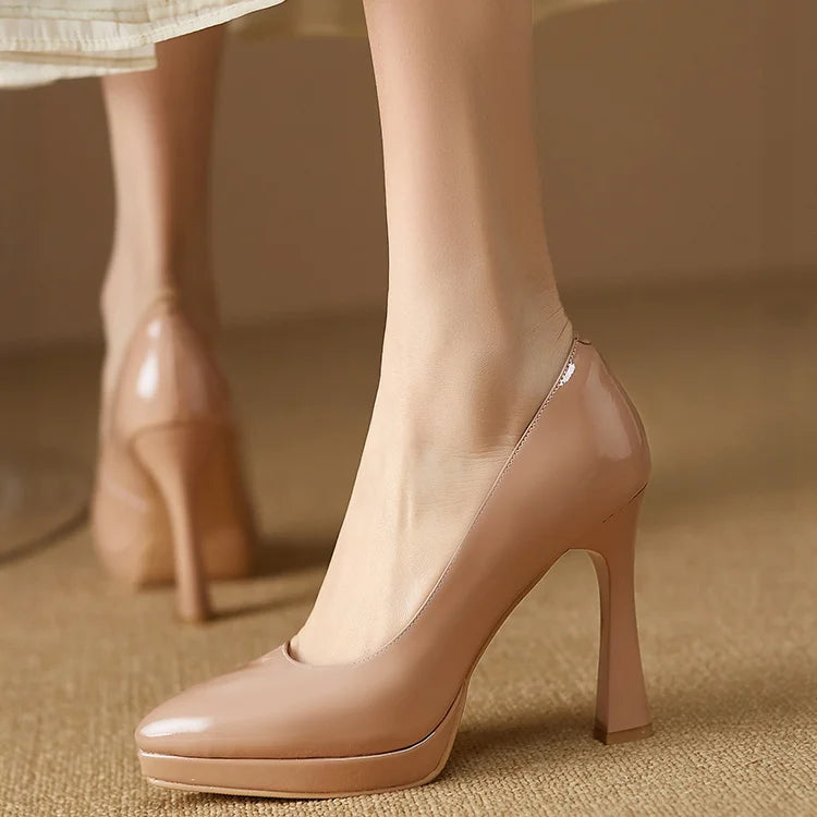 Shoes for Women 2025 Evening Pointed Toe Ladies Summer Footwear Super High Heel Stilito Platform Black Luxury Brand Lastest Shoe